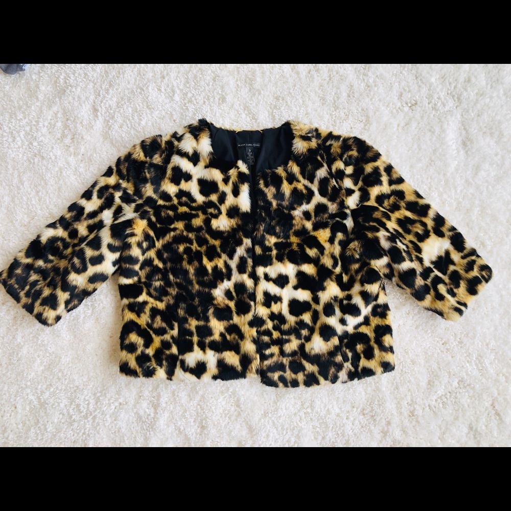 Chico’s Black Label faux fur cropped jacket